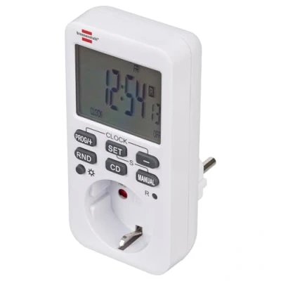 Image of Brennenstuhl Comfort Line digital weekly timer, timer socket (weekly for indoor use, countdown function and with increased contact protection)