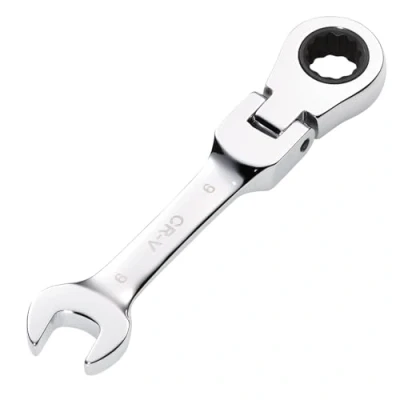 Image of Draper HI TORQ Metric Stubby Flexible Head Ratchet Combination Spanner, 9mm