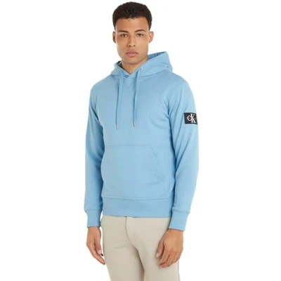 Image of Calvin Klein Jeans Men&#039;s Badge Hoodie J30j323430 Hoodies, Dusk Blue, XXS