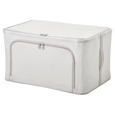 Image of I K E A HEMMAFIXARE Storage case, fabric striped/white/grey34x51x28 cm+ free finchley refill pen