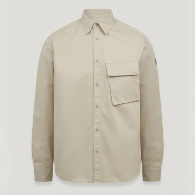 Image of Belstaff Scale Shirt Shirt, Men&#039;s, Size: Large, Stone beige