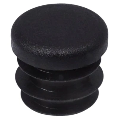Image of SKIR&#039;CO (20 pcs) Round Tube Inserts 15 mm, Fence Post Plugs, Black Plastic End Caps, Pipe RAL 9005