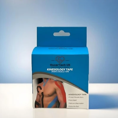 Image of OscarTech UK Kinesiology Tape, Muscle Sports Tape for Injury Recovery ! Hypoallergenic, Waterproof, Physio 5cm x 5m Roll Blue Uncut