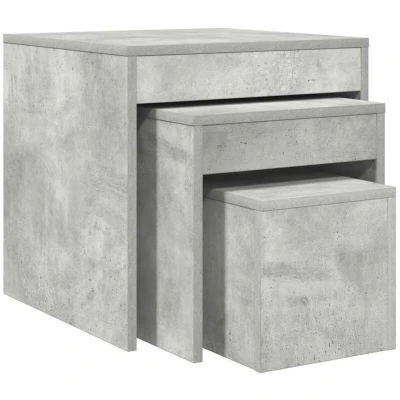 Image of vidaXL Nesting Tables 3 pcs Concrete Grey Engineered Wood