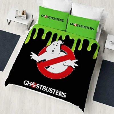 Image of Ghostbusters Glow in the Dark Single/Double Duvet Cover Reversible Bedding Set (Double Cover)