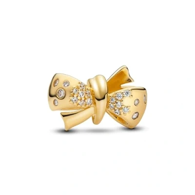 Image of Pandora Gold Sparkling Bow Charm