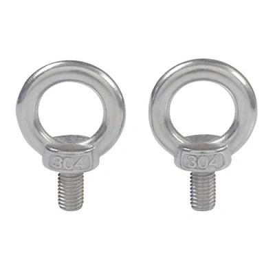 Image of M10X18 Eye Bolt 304 Stainless Steel Male Thread Lifting Ring Eyebolt Screws Machinery Shoulder 2PCS