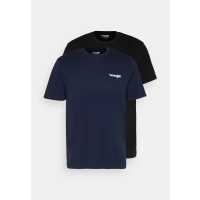 Image of Wrangler Men&#039;s 2 Pack Sign Off tee T Shirt, True Navy, 3XL