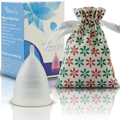 Image of Athena Menstrual Cup One Pack, Period Cups for Light to Regular Flow (Size 1 Small) Soft Reusable Menstruation BPA Free Feminine Silicone Easy Use and Clean Tampon Pad Alternative (Transparent Clear)