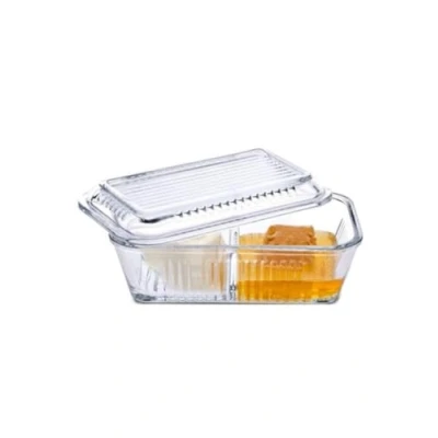 Image of Pasabahce Frigo Butter Dish with Glass Divider W17xP10xH5cm Transparent Full Fit