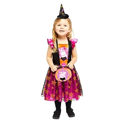 Image of amscan 9907553 Toddler Child Peppa Pig Witch Fancy Dress Halloween Costume (1 2 Years)