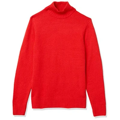 Image of Amazon Essentials Men&#039;s Long Sleeve Soft Touch Turtleneck Jumper, Red, S