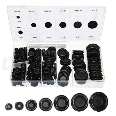 Image of Rubber Grommet,170pcs Assortment Fire Wall Electrical Wire Gasket Kit Cable Blanking Closed Grommets