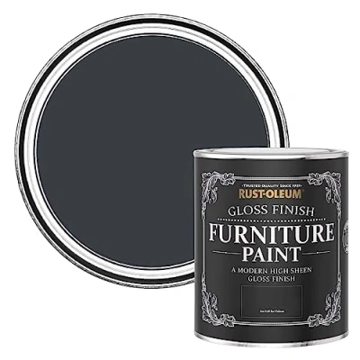Image of Rust Oleum Grey Furniture Paint in Gloss Finish Anthracite (RAL 7016) 750ml