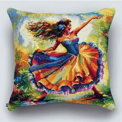 Image of kitphoenix DIY Latch Hook Kits Kit Dancer Needlework Pillow Cover 43Cmx43Cm Hooks Knitted Embroidered Carpet Embroidery