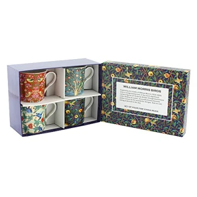 Image of Leonardo Collection William Morris Mugs Set of 4, Porcelain, 4 Count (Pack 1), 330 milliliters