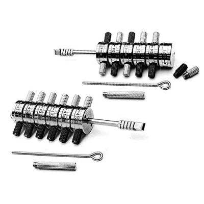 Image of Loboo Idea 2 Pack Premium Ford Tibbie Pick &amp; Decoder Hand Tool, 6 Cylinder Reader Automotive Lock Tools Locksmith with Leather Case
