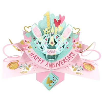 Image of 1 Year Happy 1st Anniversary Pop Up Greeting Card Love Kate&#039;s 3D Cards POP216MC1