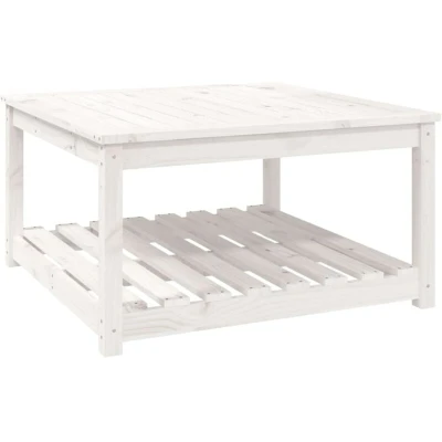 Image of vidaXL Garden Table White 82.5x82.5x45 cm Solid Wood Pine