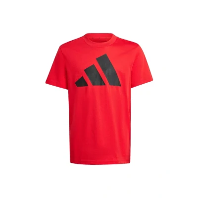 Image of adidas Unisex Kids Essentials Big Logo T Shirt, Pure Ruby/Black, 7 8 Years