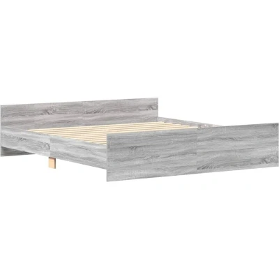 Image of vidaXL Bed Frame without Mattress Grey Sonoma 160x200 cm