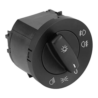 Image of car Headlight Control Switch, Black Headlamp Fog Light Integrated switch Button for V W Gol f/Gti MK5 6 Passa t B6 Rabbit Tiguan Sirocco, 1T0941431C