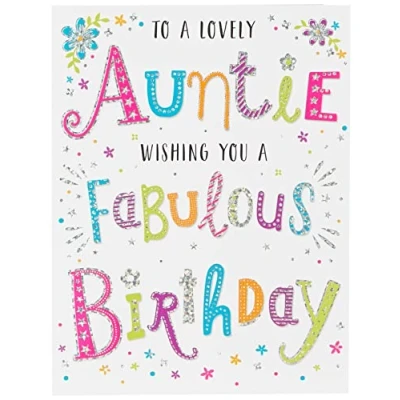 Image of Regal Publishing Modern Birthday Card Auntie 8 x 6 inches