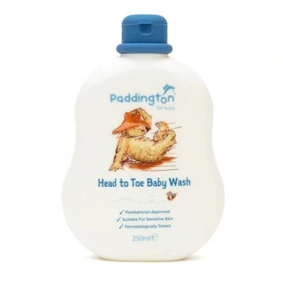 Image of Paddington Baby Head to Toe Wash 250ml Suitable for Newborn+ Paediatrician Approved Sensitive Skin Dermatologically Tested Made in UK 99% Naturally Derived Ingredients