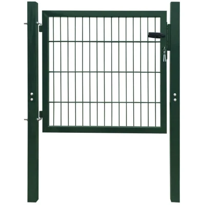 Image of vidaXL Fence Gate Steel Green 105x150 cm