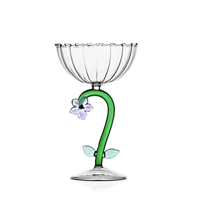 Image of Ichendorf Milano Coppa Champagne Fiore Lilac Botanica Collection 28 cl Borosilicate Glass Handmade