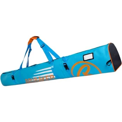 Image of BRUBAKER Padded Ski Bag Skibag &#039;Carver Champion&#039; for one Pair of and Poles 190 cm Blue/Orange