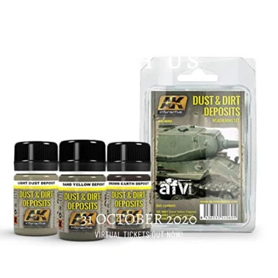 Image of AK Interactive AFV Series AK4060 Dust &amp; Dirt Deposits Weathering Acrylic Paint Set