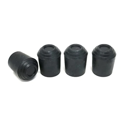 Image of fiXte Replacement Walking Stick Cane Crutch Hiking Pole Rubber End Ferrule Black 25mm (4)