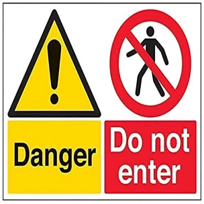 Image of V Safety 67059BF R Danger. Do Not Enter Sign Landscape 400mm x 300mm 1mm Rigid Plastic, Black/Red/Yellow
