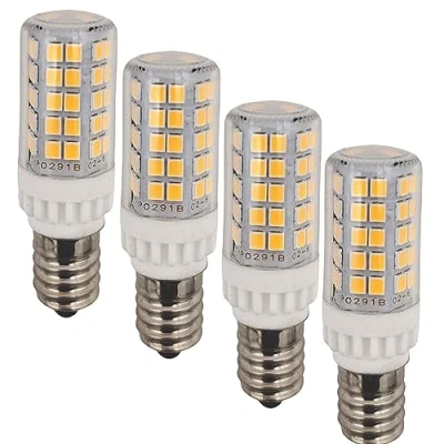 Image of QLEE LED E14 Microwave Bulb 5W Equivalent 60 W for Appliance Ceiling Fan Sewing Dryer Fridger Dispenser Chandelier Light European Base Daylight 4 Pack