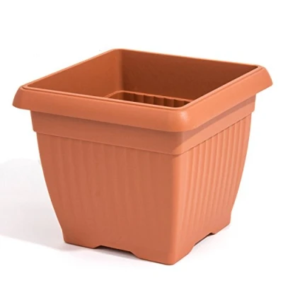 Image of Prosperplast Terracotta colour square flower pot with saucer TERRA 45x45 cm, 42 L