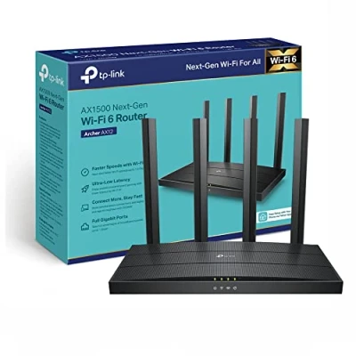 Image of TP Link Next Gen Wi Fi 6 AX1500 Mbps Gigabit Dual Band Wireless Router, WPA3 Security, Ideal for Gaming Xbox/PS4/Steam and 4K, Plug Play (Archer AX12)