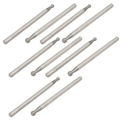 Image of Sourcingmap 2.35mm Shank 2.5mm Dia Diamond Head Ball Shaped Grinding Mounted Point Bit 10pcs