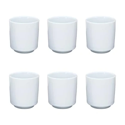 Image of UNIQUE HOME LIVING Egg Cup/Toothpick Holder, Set of 6 Porcelain Cups, Hard Soft Boiled Kitchen Dinnerware Breakfast Cups 5.8 x 5.3cm White
