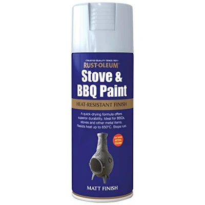 Image of Rust Oleum AE0020002E8 400ml Stove &amp; BBQ Paint Silver