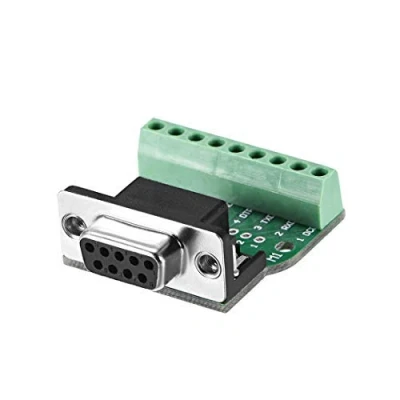 Image of D sub DB9 Breakout Board Connector 9 Pin 2 Row Female RS232 Serial Port Solderless Terminal Block Adapter