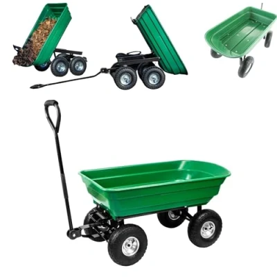 Image of 75 Litre 200Kg Capacity Tipping Garden Dump Cart / Truck Trolley Wheelbarrow