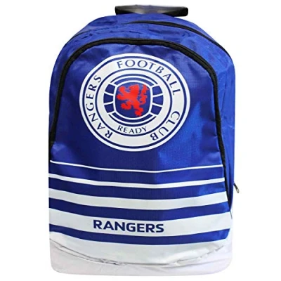 Image of RFC Official Rangers FC Football Crest Rucksack With Zipped Pockets &amp; Adjustable Shoulder Straps