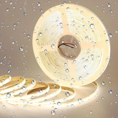 Image of GOMING 15M 24V COB LED Strip Light Waterproof IP65 Natural White 4000K Uniform Glow 5760LEDs CRI 93+ Flexible Tape Lights for DIY Cabinet Bedroom Kitchen Home Decor(No Power Supply)