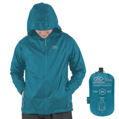Image of Highlander Men’s Waterproof Jacket Stow &amp; Go Packaway Ultimate Protection, Lightweight Breathable, Perfect for Everyday and Outdoor Adventures