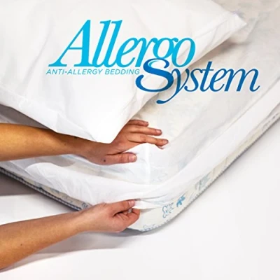 Image of Allergosystem Cloud Anti Dust Mite Travel Mattress Protector, 90x200x20 and Cushion Cover, 50x80, Polyester, 90x200x20cm