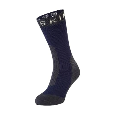 Image of SEALSKINZ unisex Stanfield Sock, Azul marino/gris.,