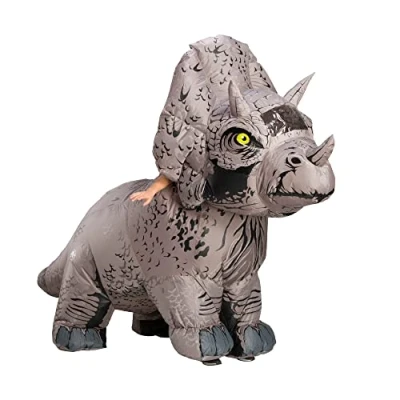 Image of Rubie&#039;s Official JURASSIC World TRICERATOPS Adult Inflatable Dinosaur COSTUME, One Size 821065UK Men, Multi