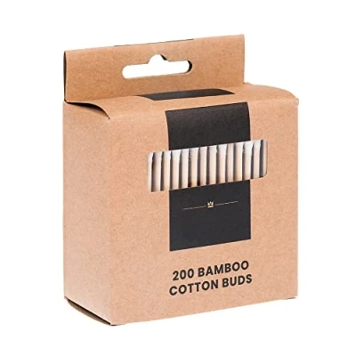Image of Invero 1200 Pack of Eco Friendly Natural Organic Bamboo Cotton Buds Family Swabs Biodegradable Decomposable 100% Plastic Free Ear