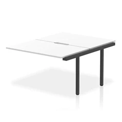 Image of Evolve Plus 1200mm B2B Office Bench Desk Ext Kit White Top Black Frame